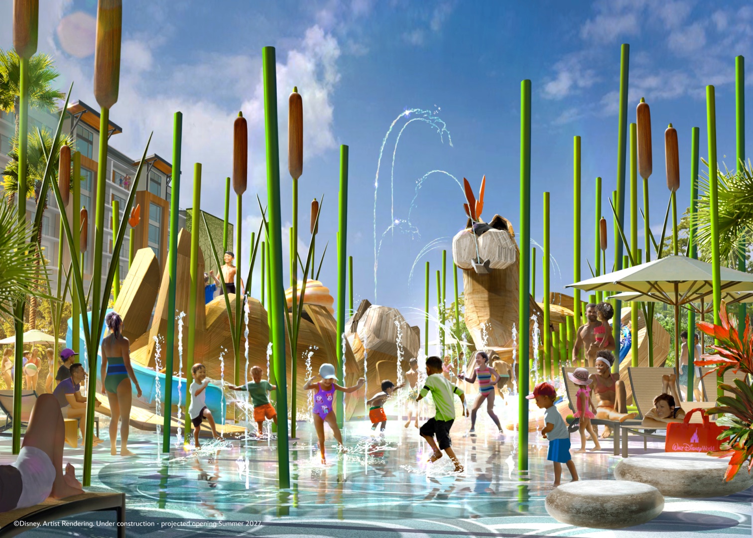 Artist rendering of Otter Springs water play area at Disney Lakeshore Lodge