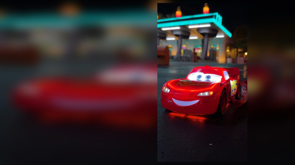 Lightning McQueen popcorn bucket in an official Disney Parks video still
