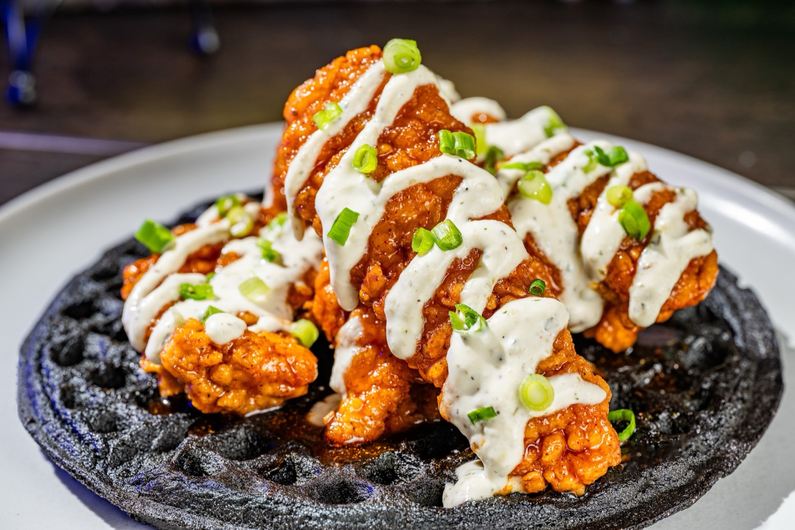 Halloween chicken and waffles