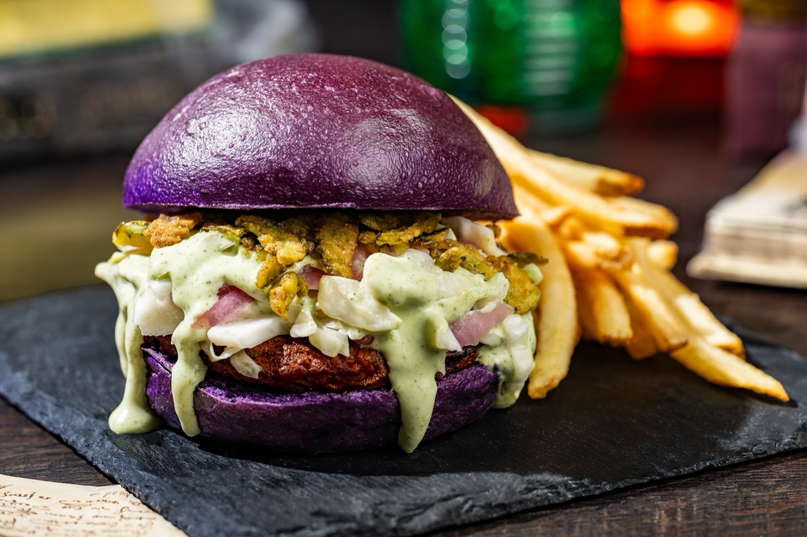 Halloween black bean burger