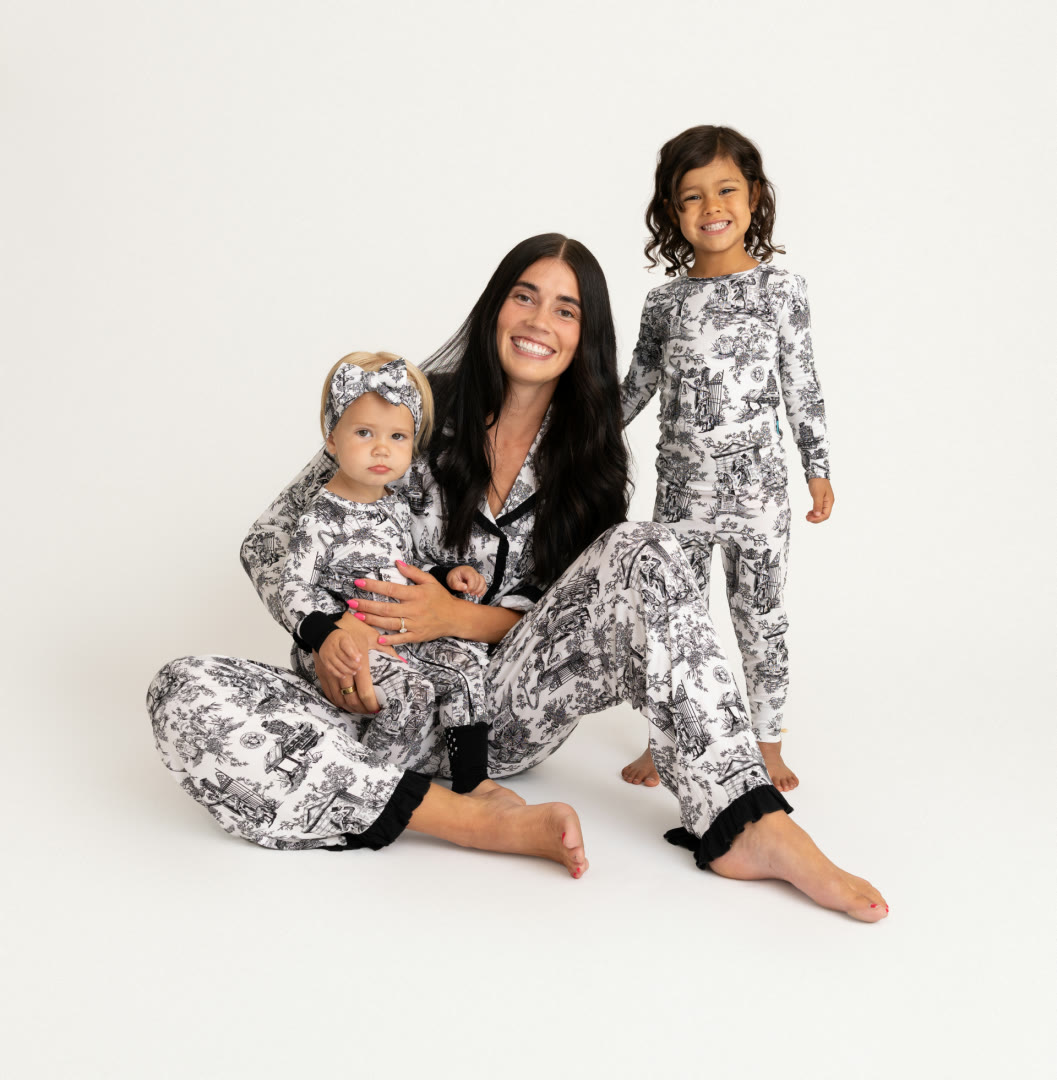 Haunted Mansion women's pajamas and baby one-piece