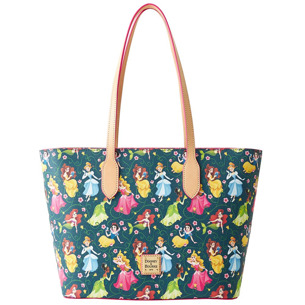 Disney Princess Dooney and Bourke tote with Snow White, Cinderella, Aurora, Ariel, Tiana and Belle
