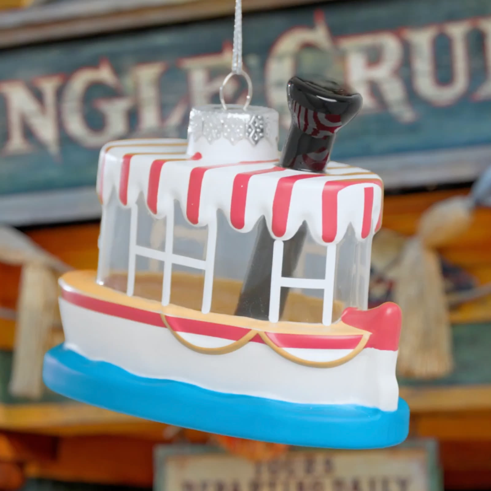 Jungle Cruise boat ornament from Disney Store's July 6 Disney Parks attraction ornament preview