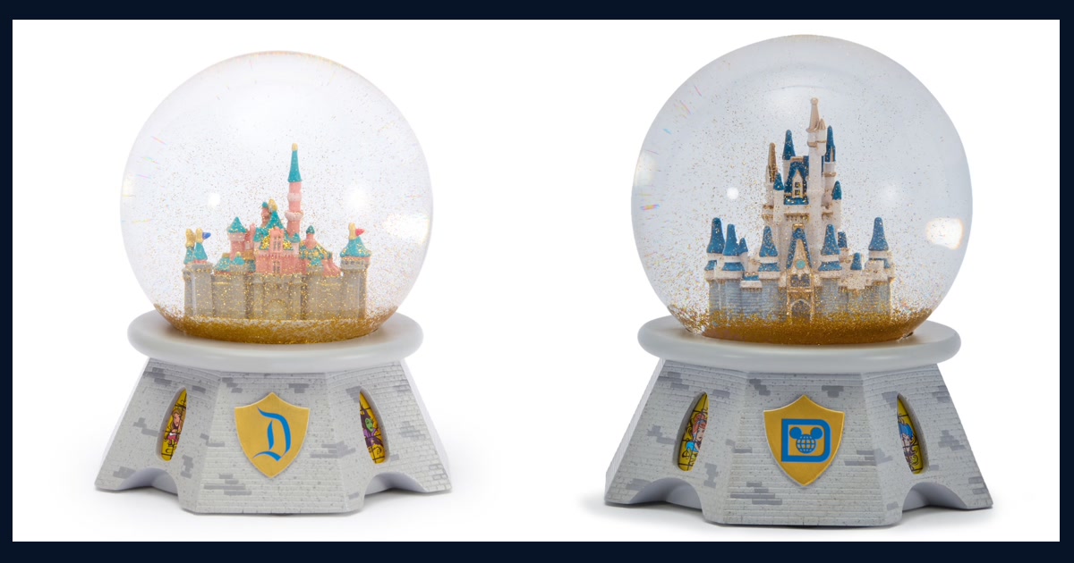 Sleeping Beauty Castle and Cinderella Castle snow globes from Disney Store