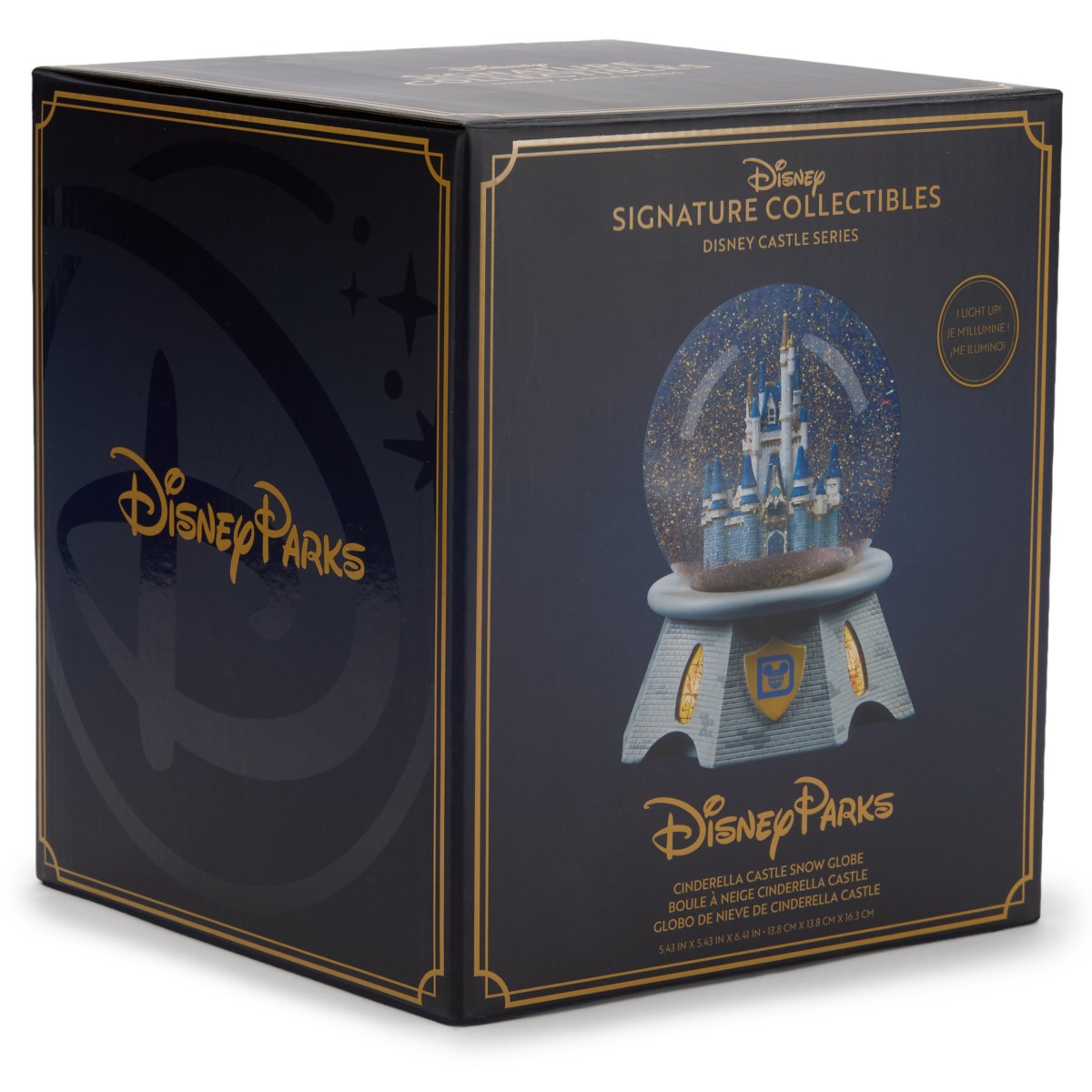 Cinderella Castle snow globe packaging angled view