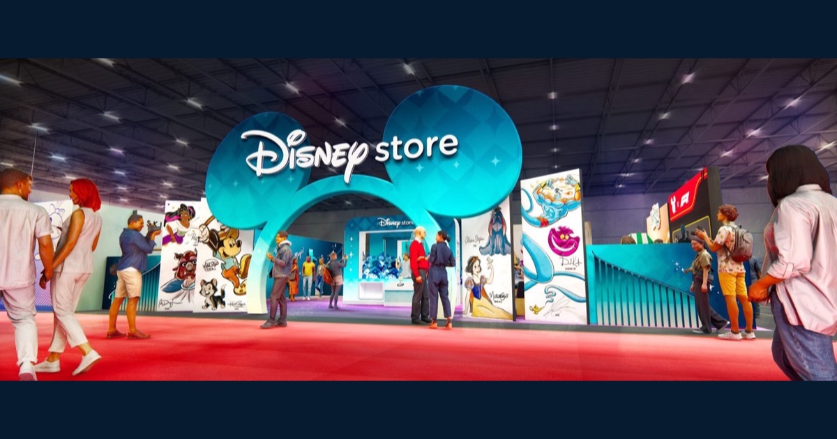 Concept art for the Disney Store booth at D23 2026
