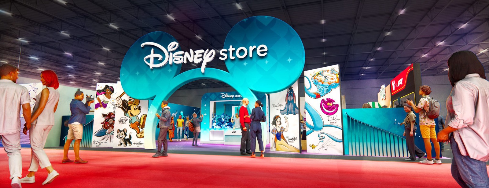 Concept art for the Disney Store booth at D23 2026