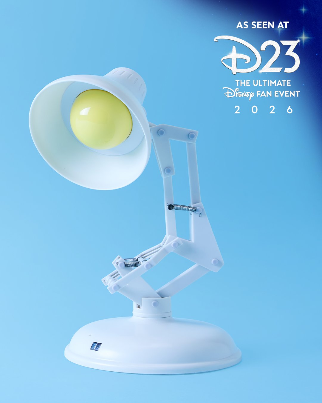 Pixar Lamp collectible displayed for Disney Store's D23 online sale