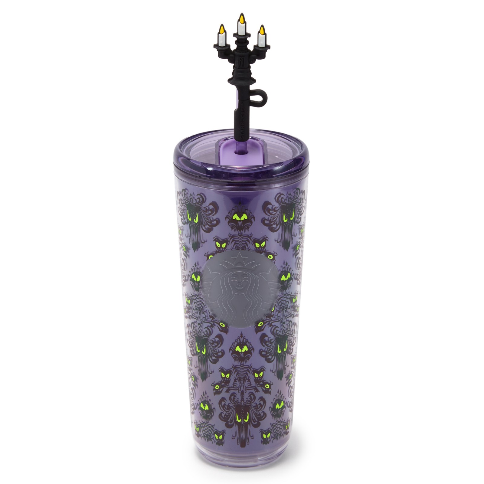Front of the Haunted Mansion Starbucks tumbler from Disney Store