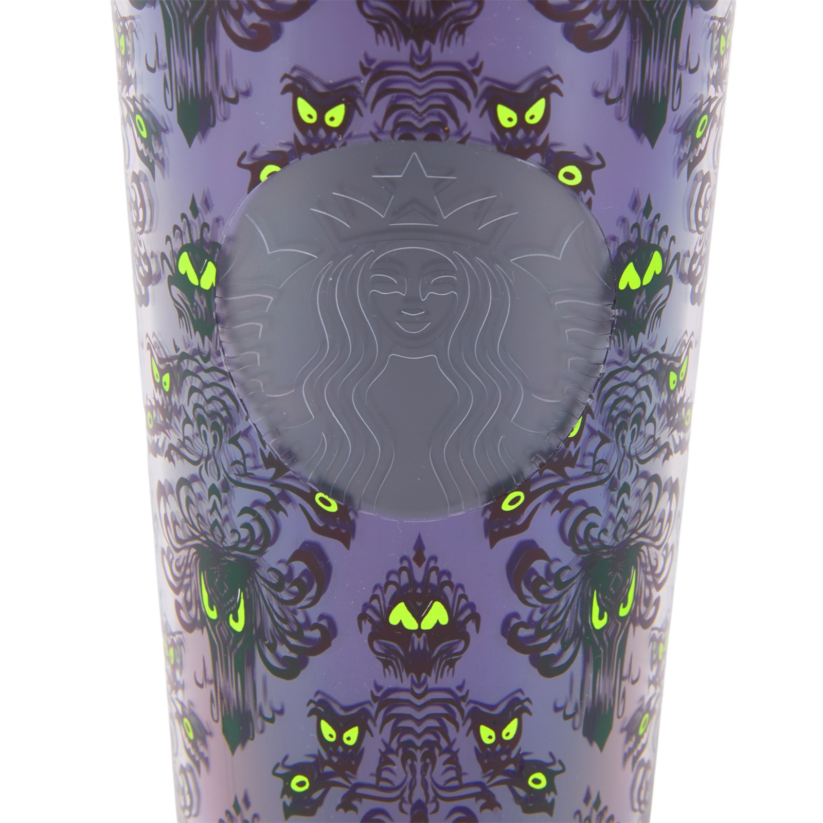 Wallpaper detail on the Haunted Mansion Starbucks tumbler from Disney Store