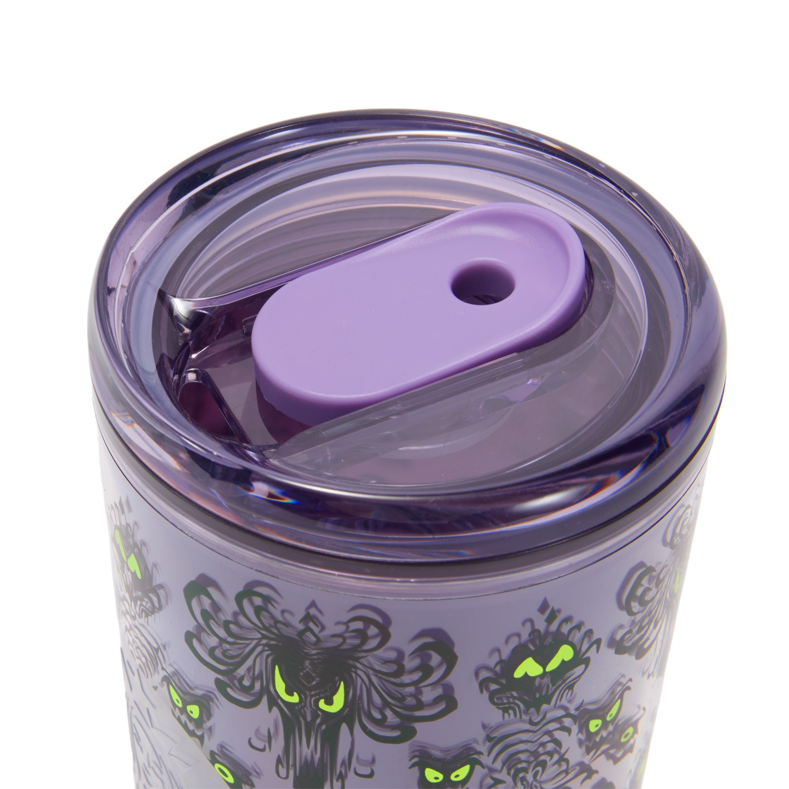 Close view of the Haunted Mansion Starbucks tumbler from Disney Store