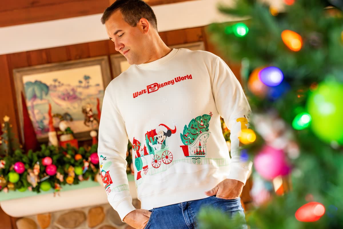Holiday Lights Zip Up Hoodie front artwork from Disney's 2026 holiday merchandise preview