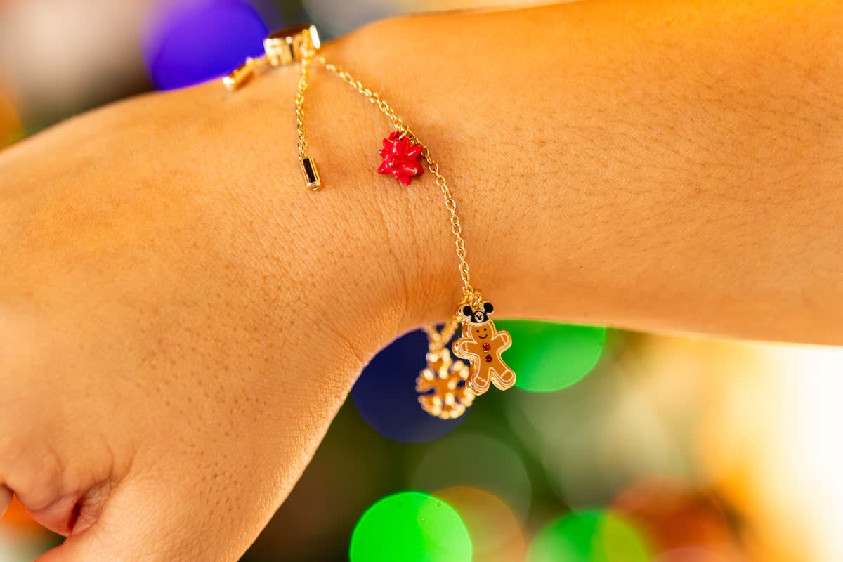 Gingerbread earrings and bracelet from Disney's 2026 holiday merchandise preview