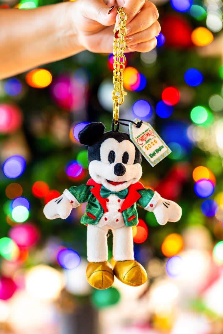 Mickey's Very Merry Christmas Party Bag Charm from Disney's 2026 holiday merchandise preview