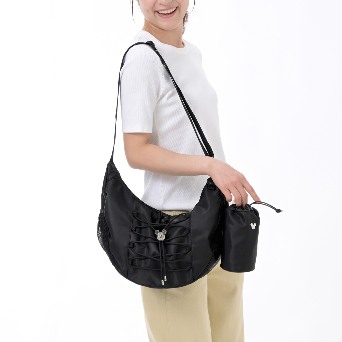 Mickey shoulder bag with detachable bottle cover from Disney Store Japan