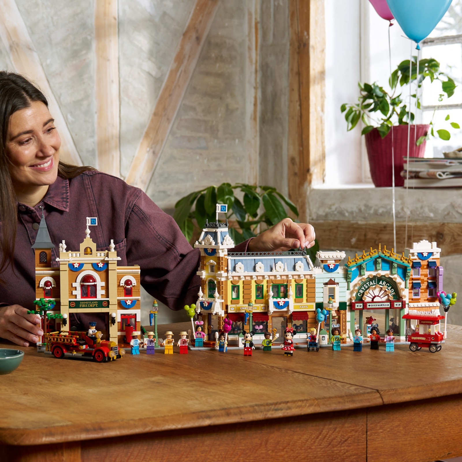LEGO Disney Main Street U.S.A. set displayed on a table
