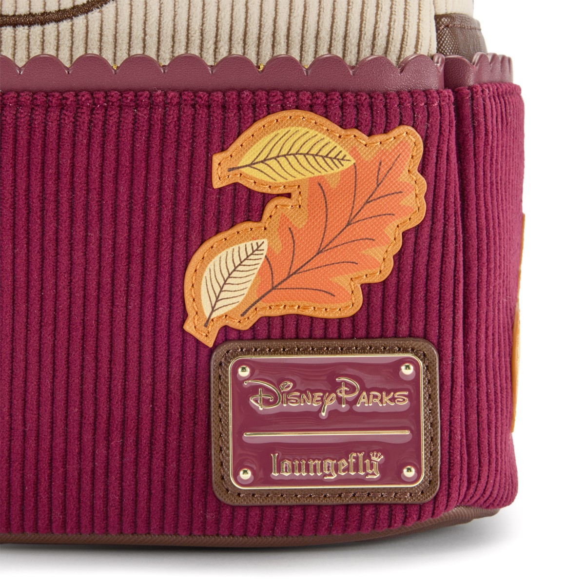 Detail view of the Minnie Mouse Halloween Loungefly mini backpack