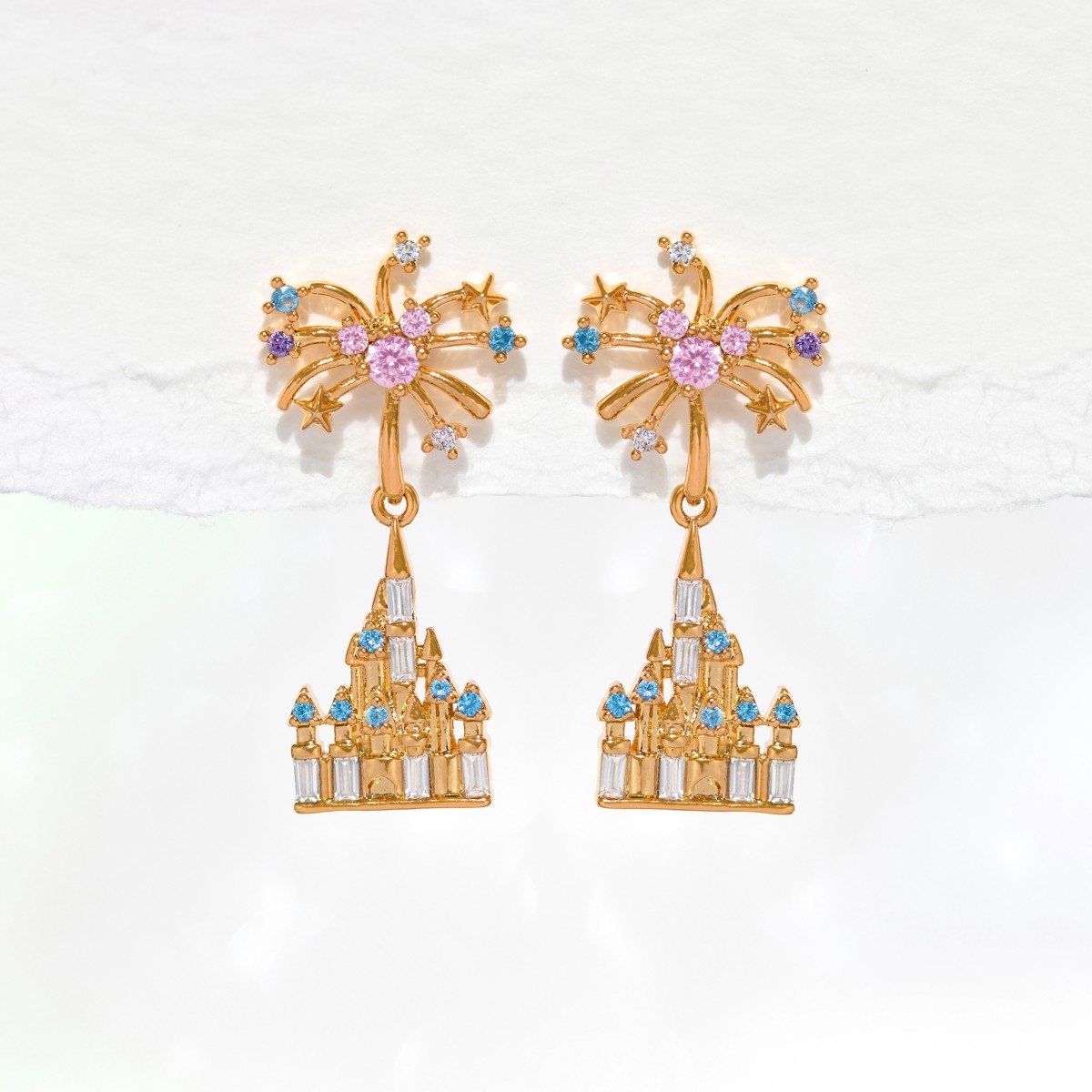 Fantasyland Castle Fireworks Dangle Earrings by Girls Crew product image