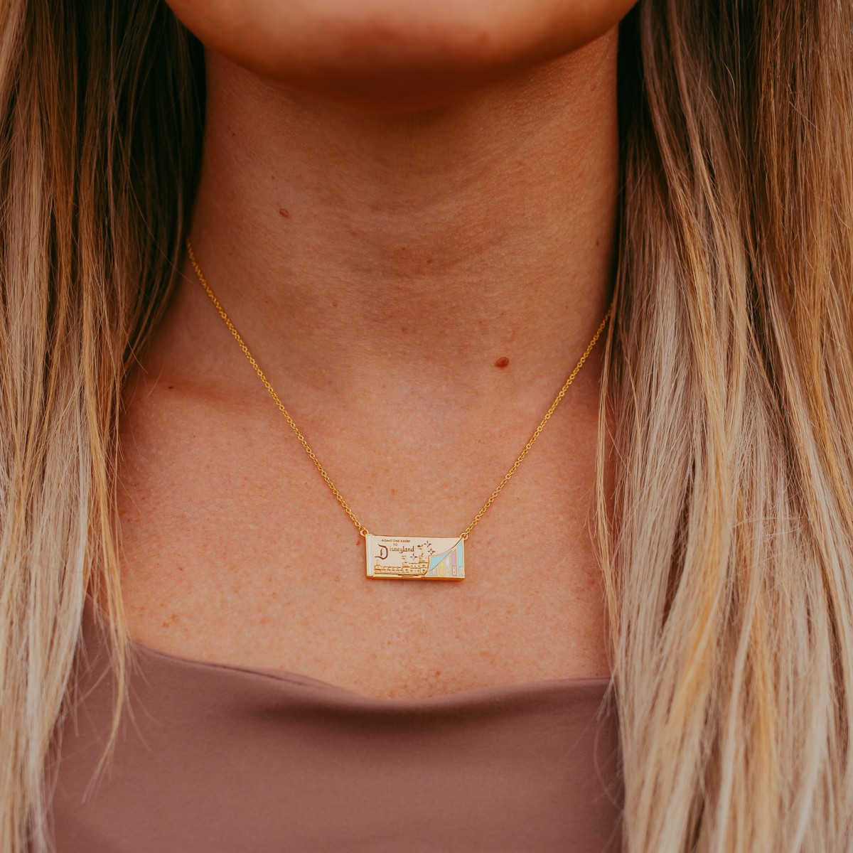 Disneyland Ticket Book Charm Necklace by Rebecca Hook product image