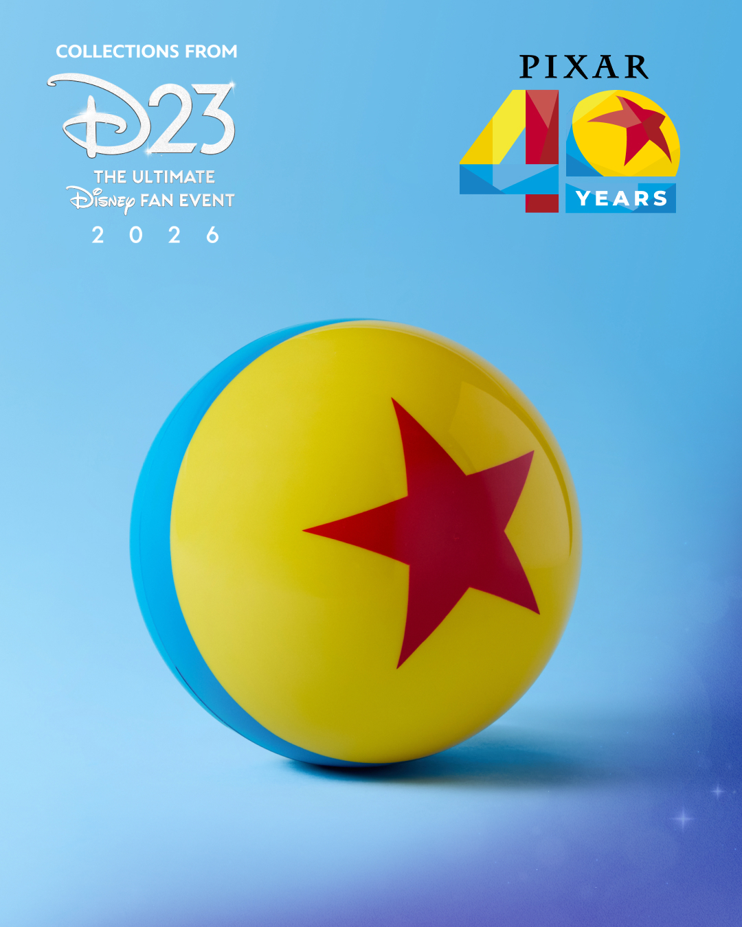 Pixar 40th anniversary merchandise artwork from Disney Store