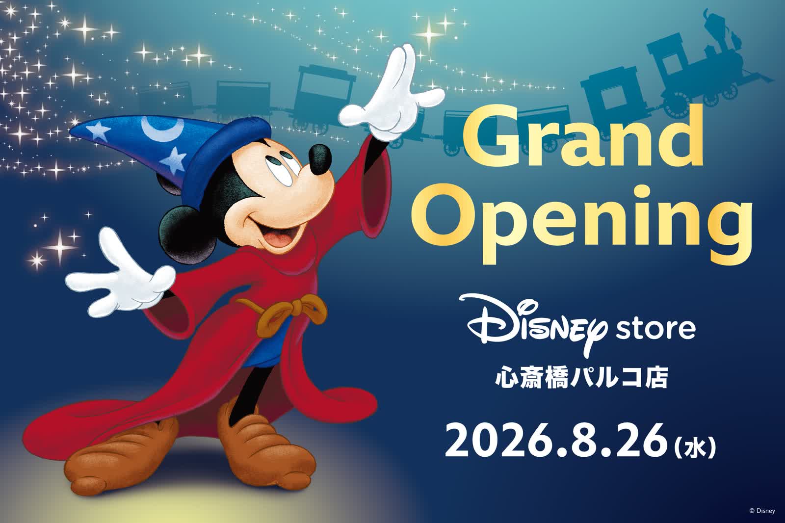 Disney Store Shinsaibashi Parco storefront with Mickey Mouse artwork