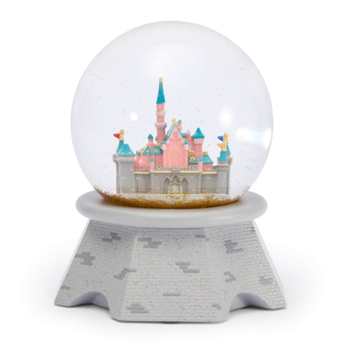 Sleeping Beauty Castle snow globe rear view