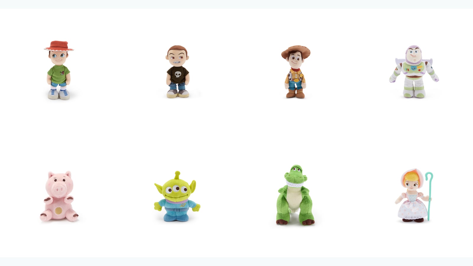 Eight Toy Story stanDs plush from Disney Store Japan