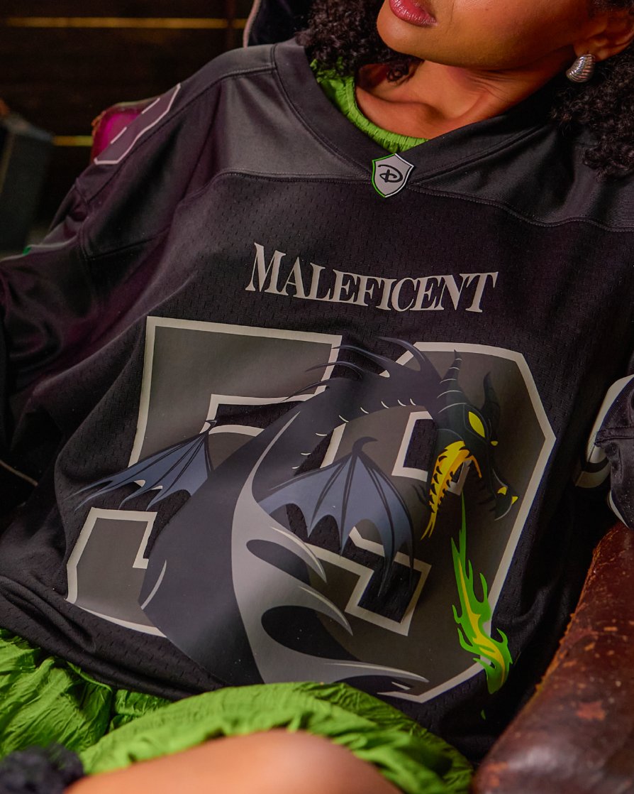 Black and purple Maleficent athletic jersey