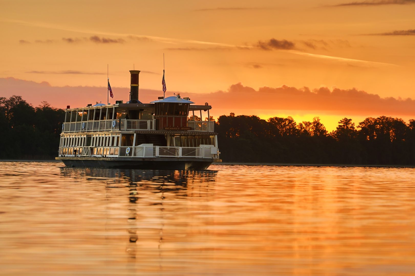Disney World ferryboats on the Seven Seas Lagoon near Magic Kingdom