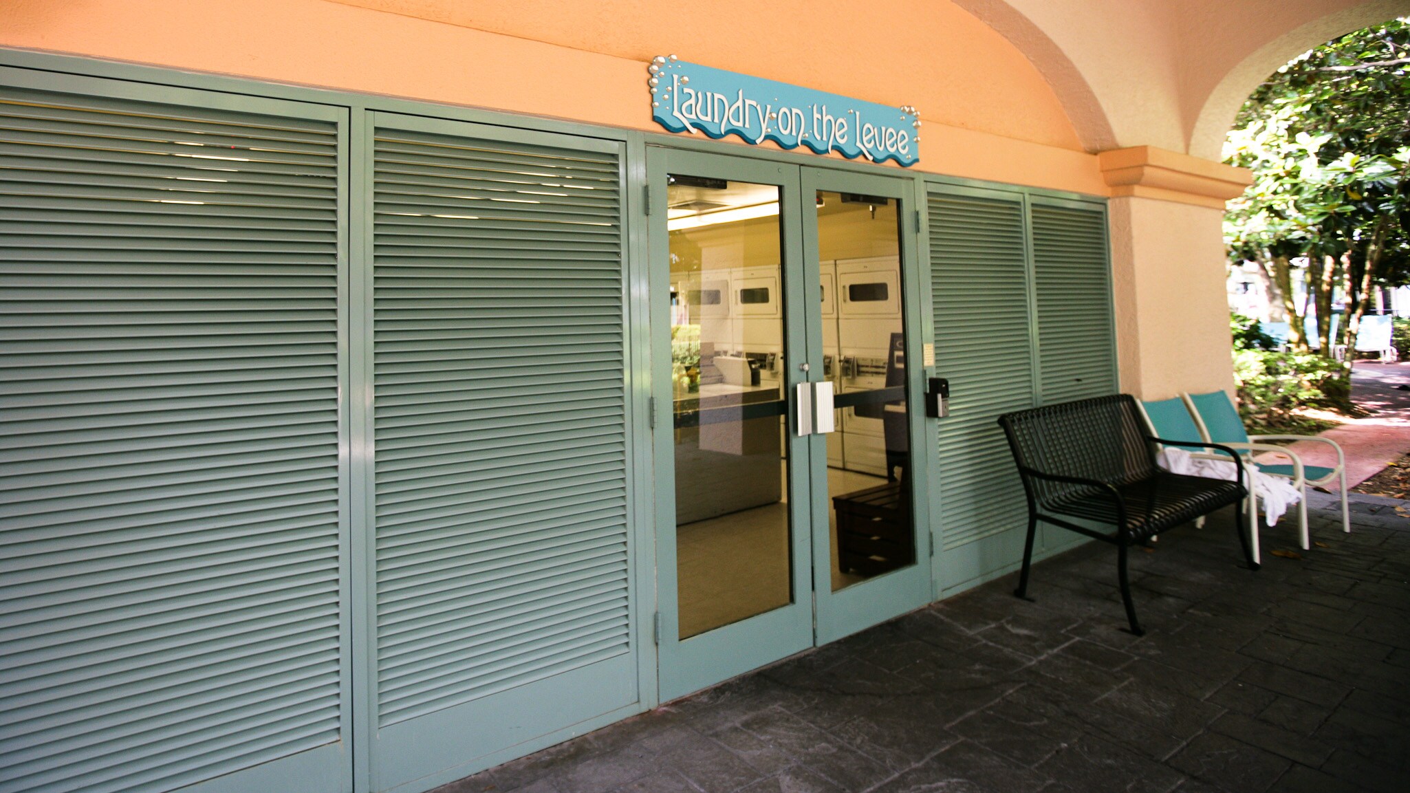 A self-service laundry room at a Walt Disney World Resort hotel.