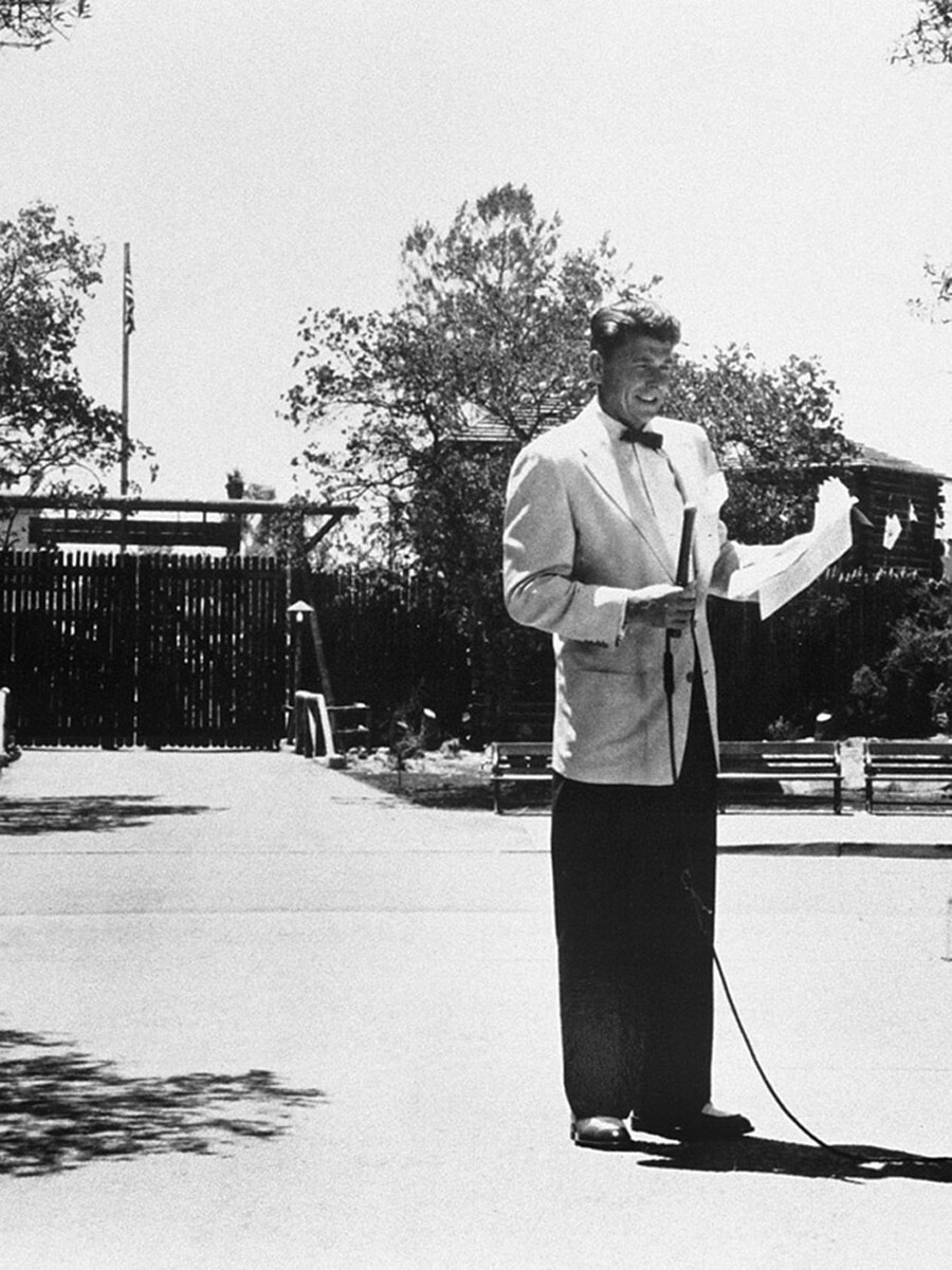 Ronald Reagan prepares for the Dateline Disneyland broadcast