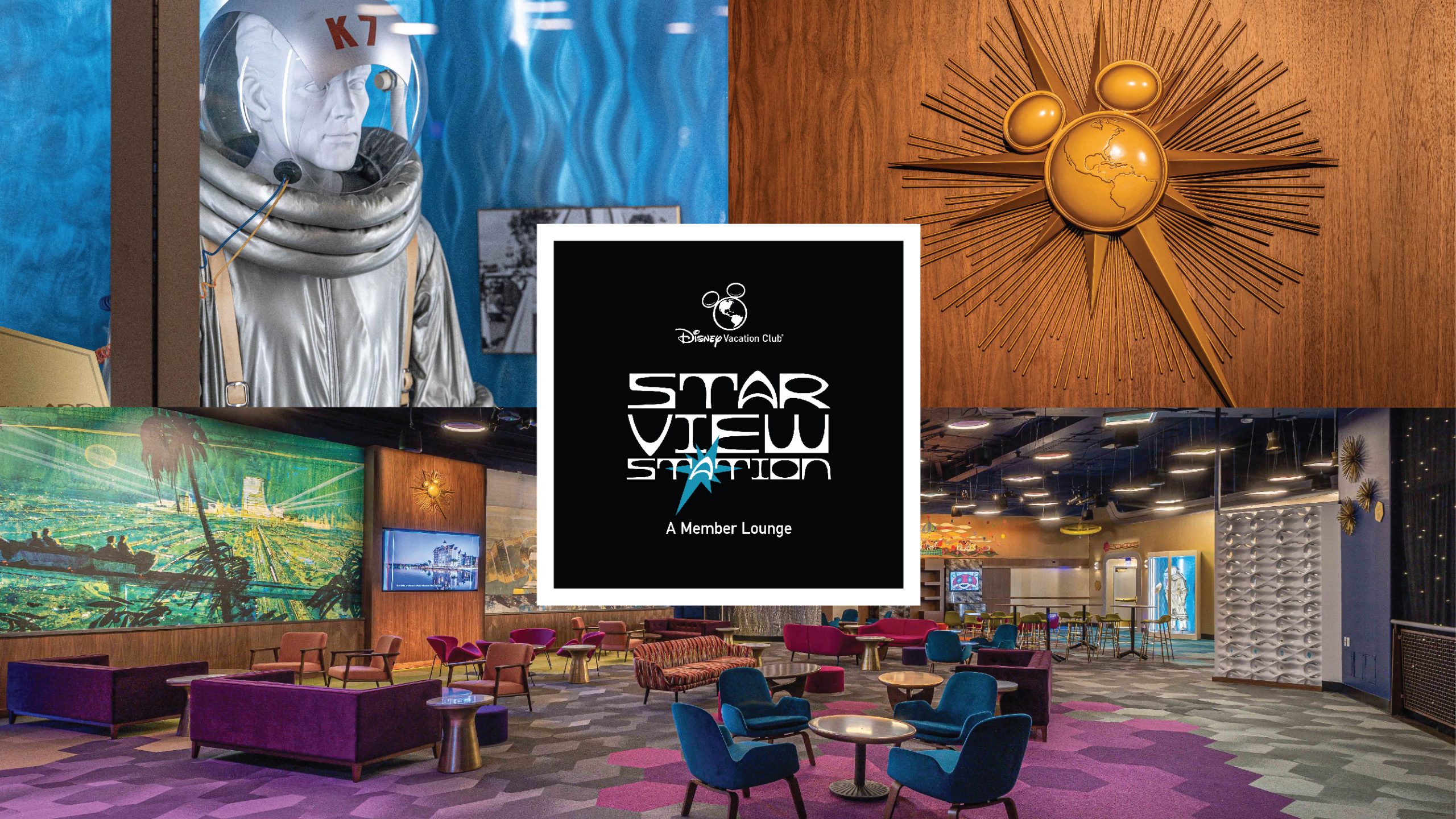 Collage showing Disney Vacation Club Star View Station at Disneyland Park