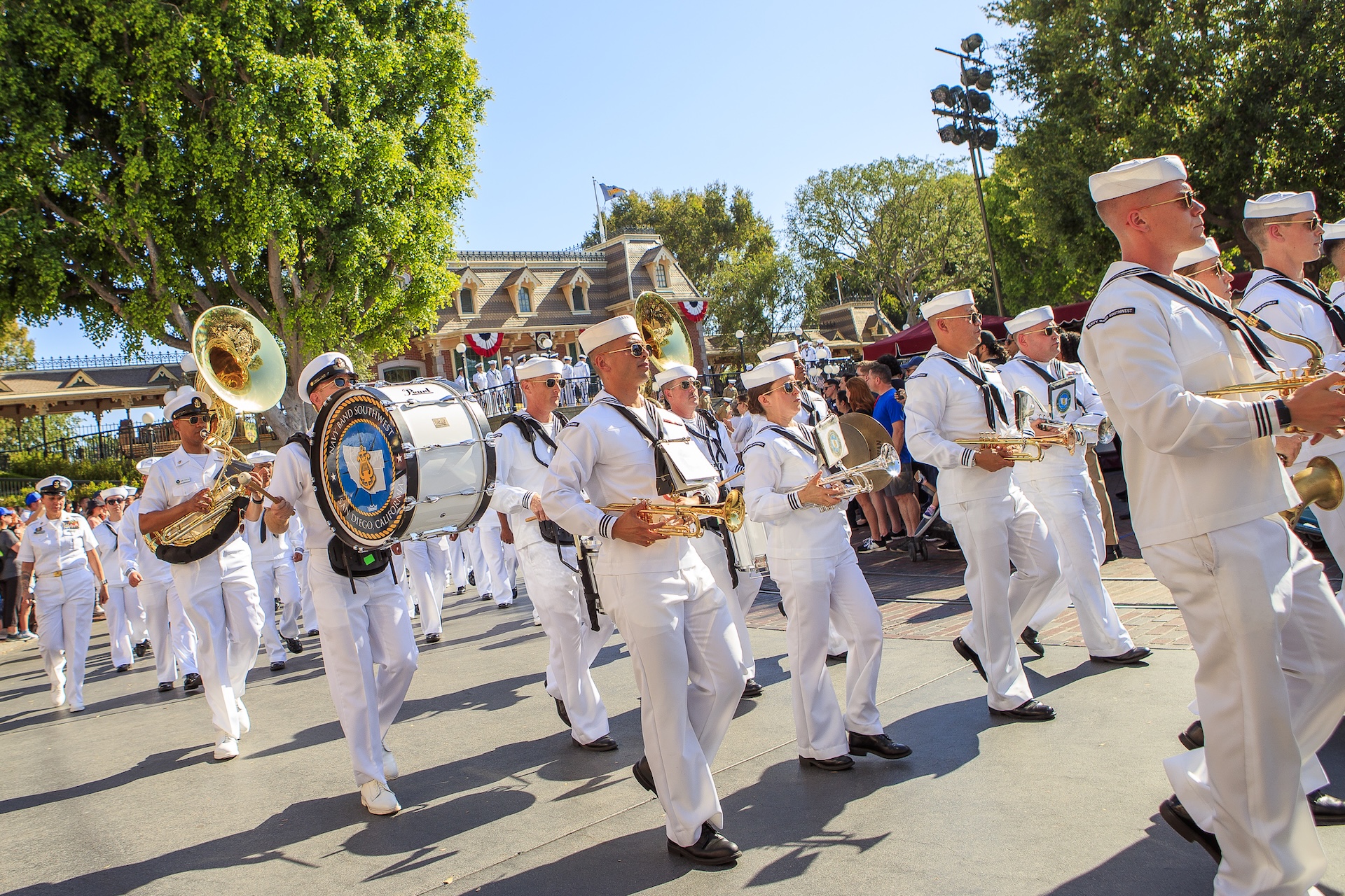 Navy Band Southwest marches through Disneyland during LA Fleet Week