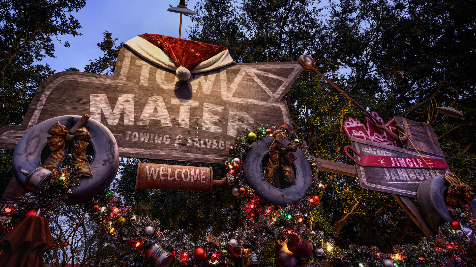 Official Disney Parks Blog artwork for Mater’s Jingle Jamboree at Disney California Adventure