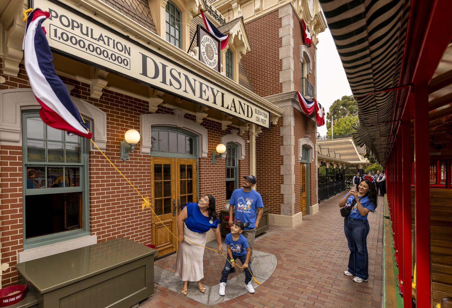 Disneyland Resort one billionth guest ceremony at the Main Street train station