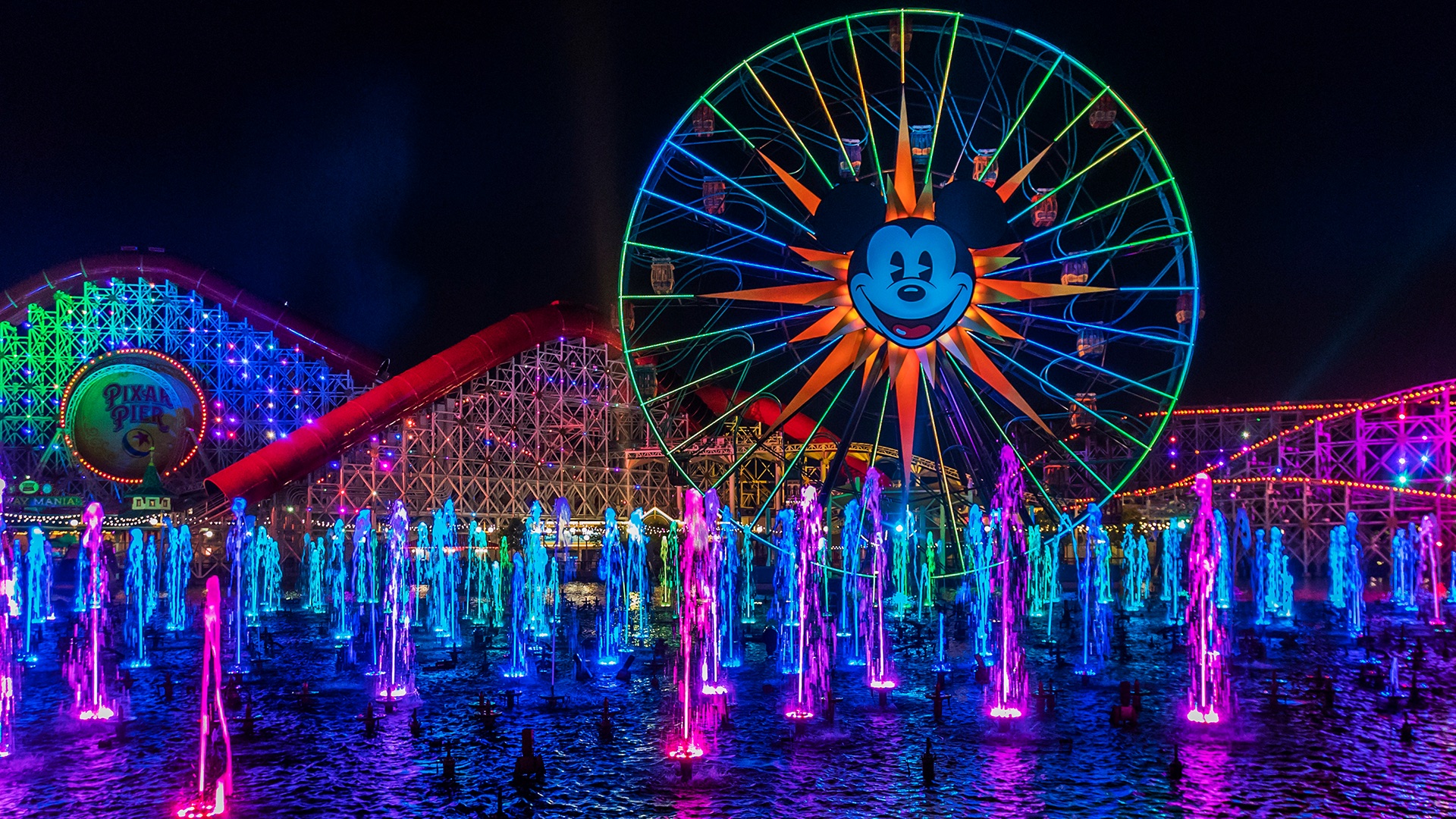 World of Color fountains and projections at Disney California Adventure