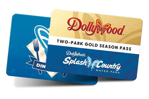 Dollywood Two-Park Gold Season Pass with Water Park Dining card for 2026