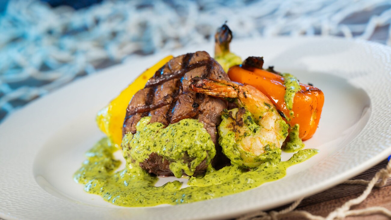 Steak and shrimp served at Coral Reef Restaurant