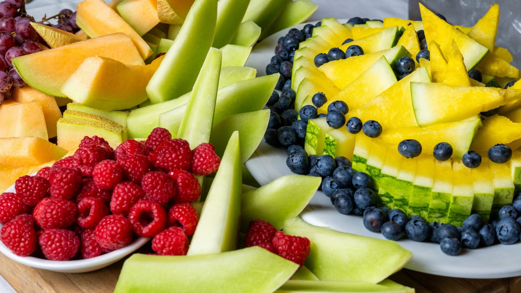 Melon, berries and grapes on the Parisian Breakfast buffet