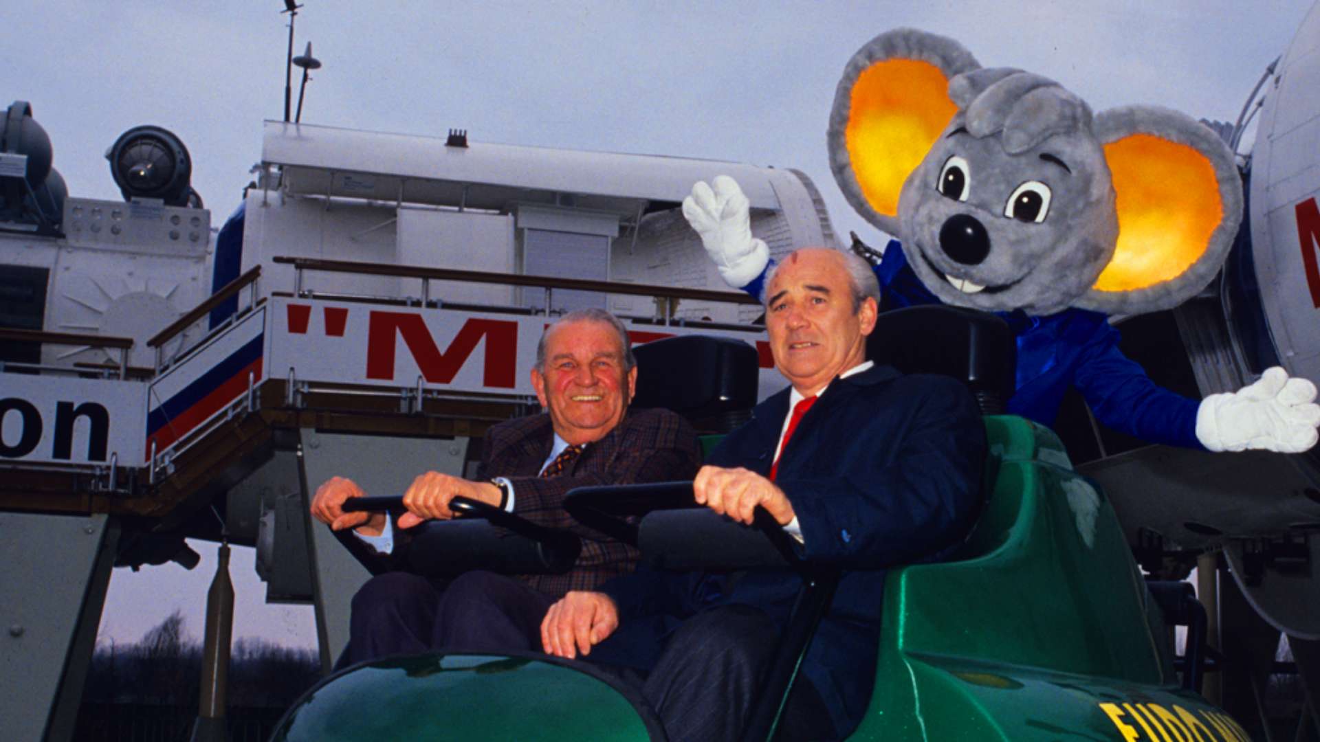 Franz Mack with Mikhail Gorbachev near the Mir station module
