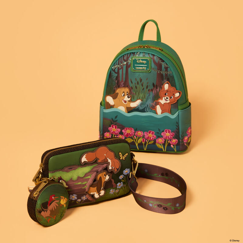 Fox and the Hound mini backpack and sling bag together