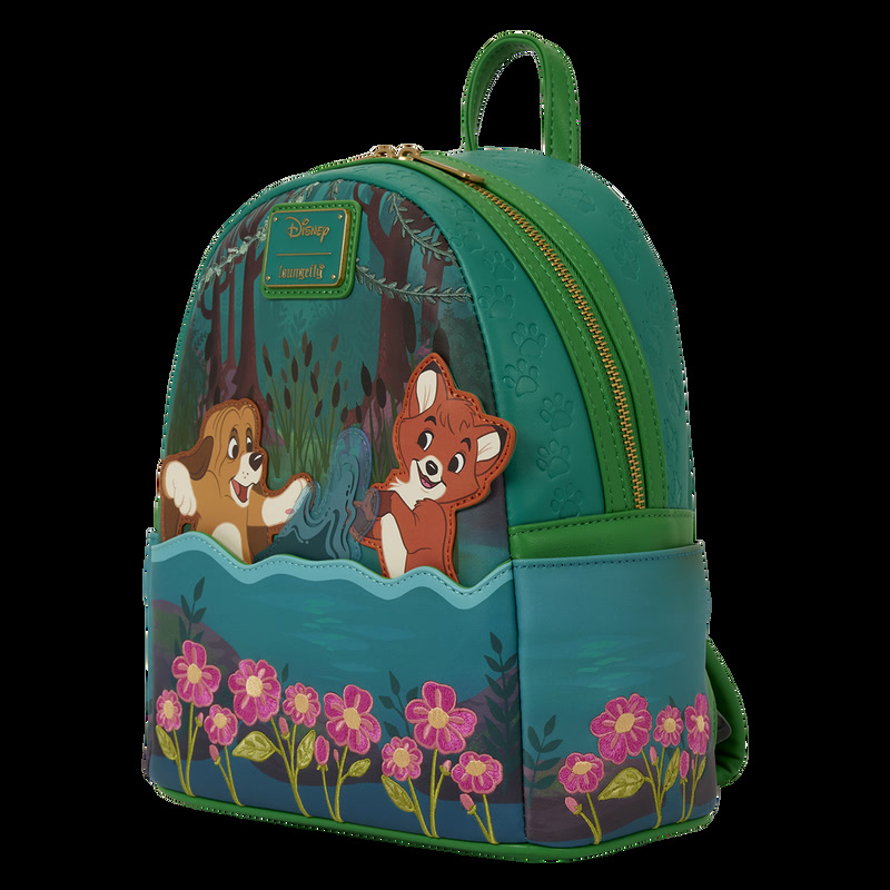 Angled view of the Fox and the Hound mini backpack