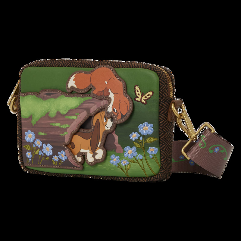 Angled view of the Fox and the Hound sling bag