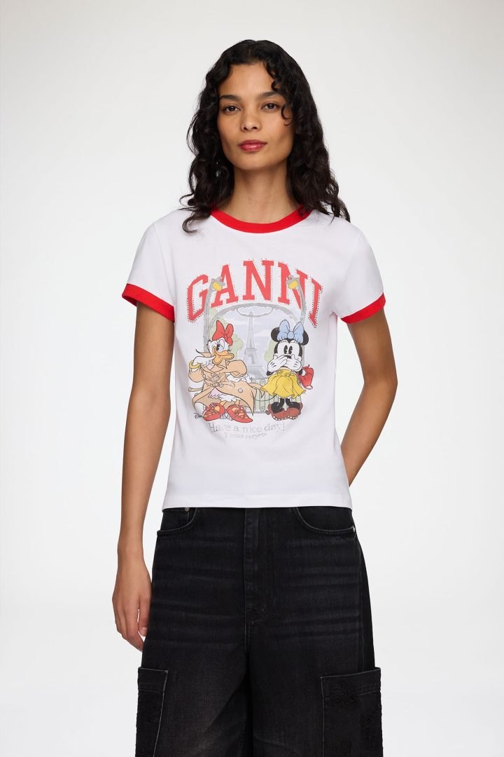 GANNI x Disney leopard-print XXL shopper with Daisy Duck graphics