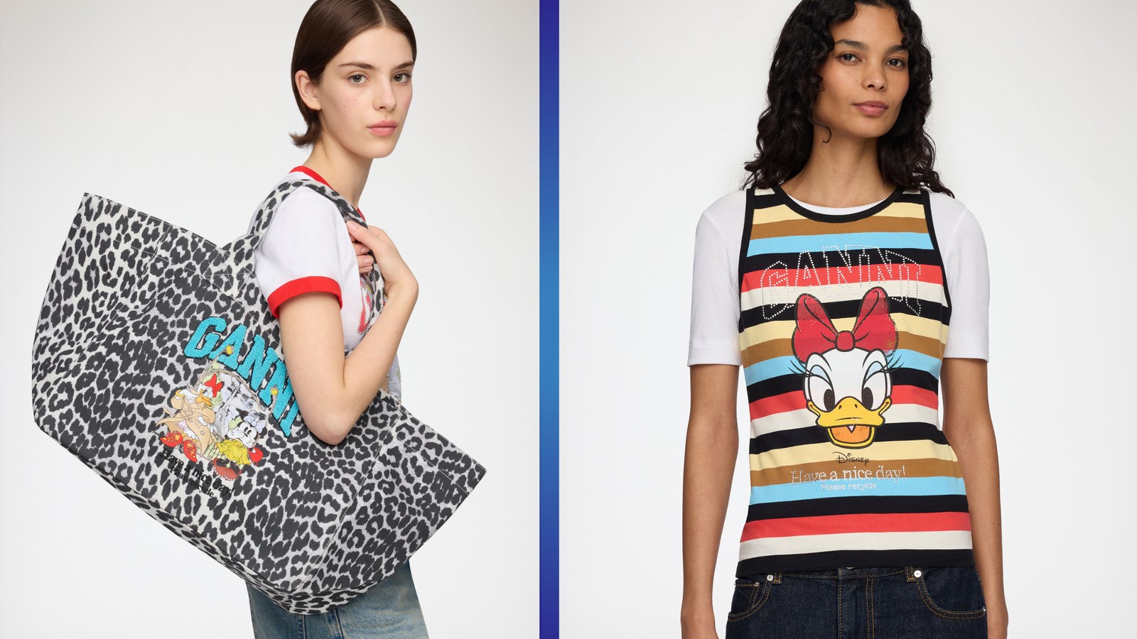 GANNI x Disney Daisy Duck and Minnie Mouse Paris collection artwork