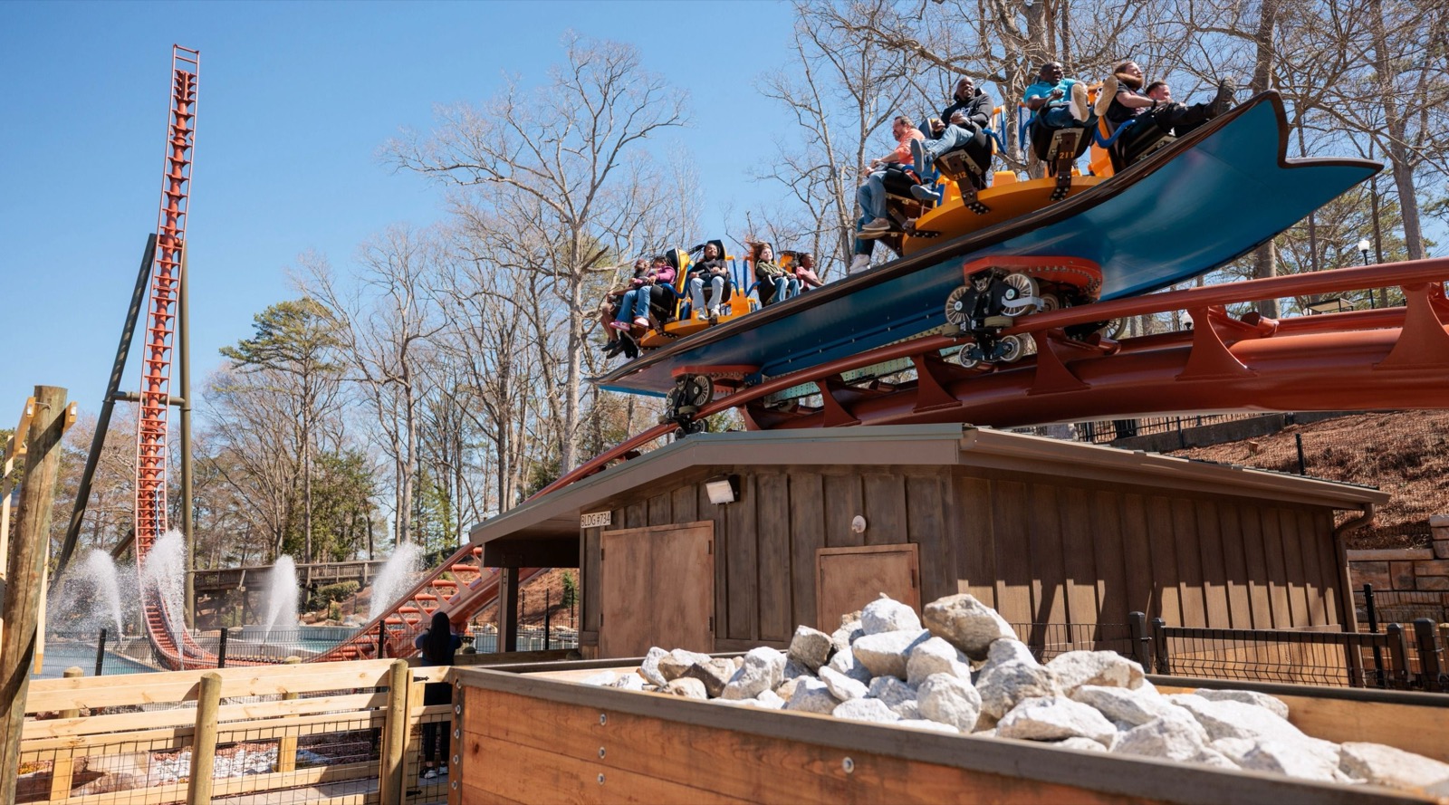 Georgia Gold Rusher coaster train at Six Flags Over Georgia
