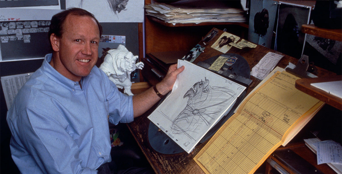 Disney animator Glen Keane at his drawing desk