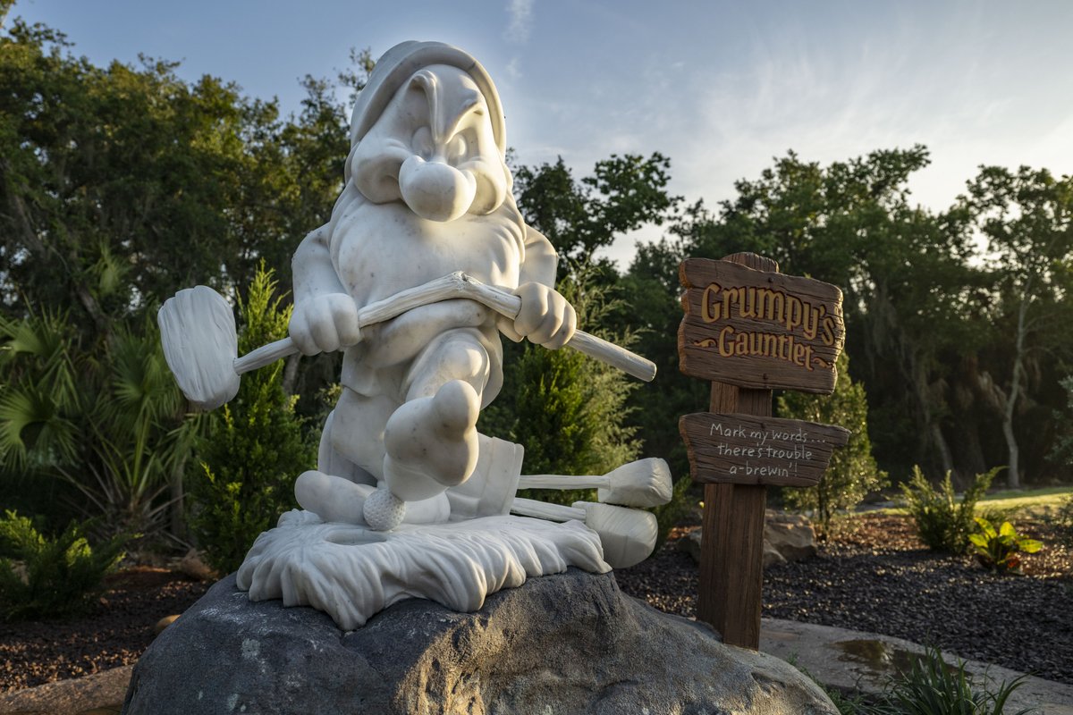 Grumpy's Gauntlet statue at Magnolia Golf Course at Walt Disney World