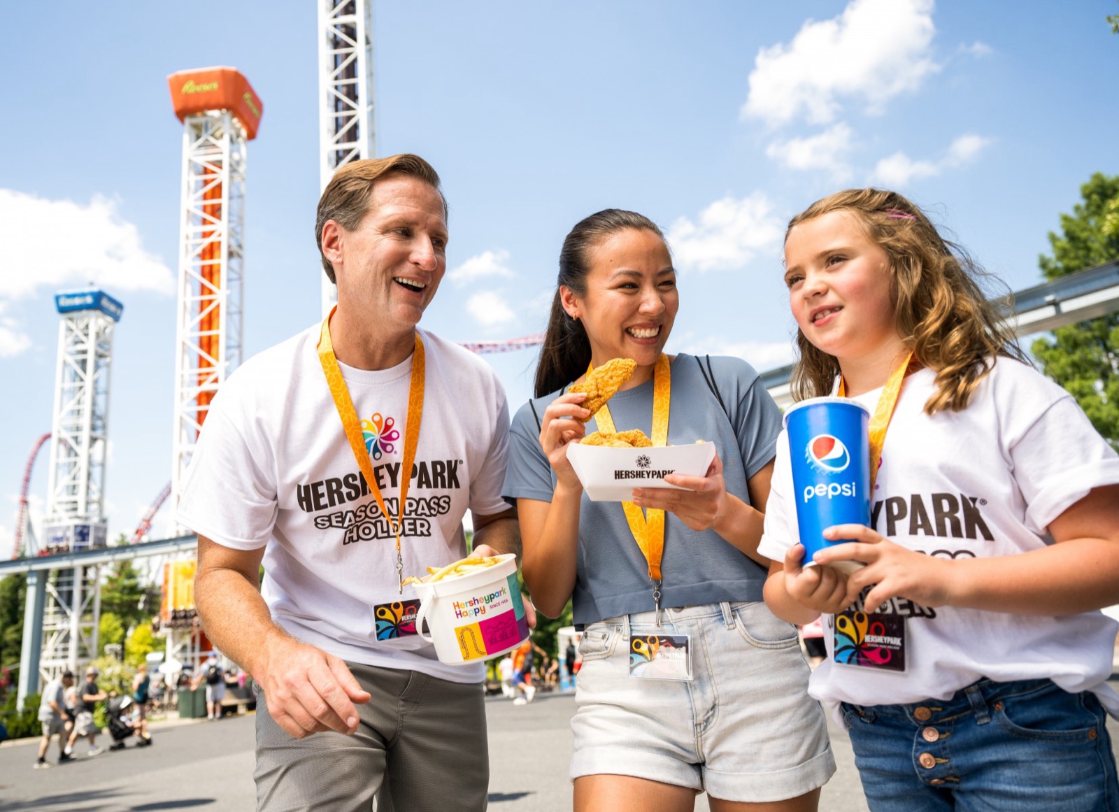 A family dining at Hersheypark.