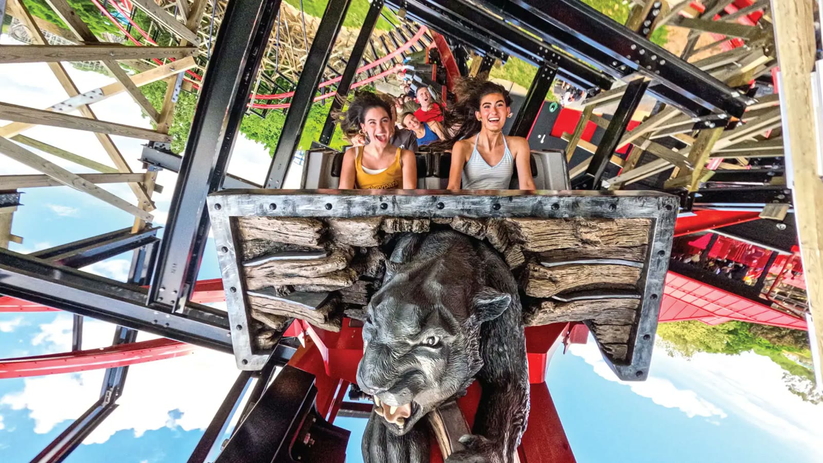 Guests ride Wildcat's Revenge at Hersheypark